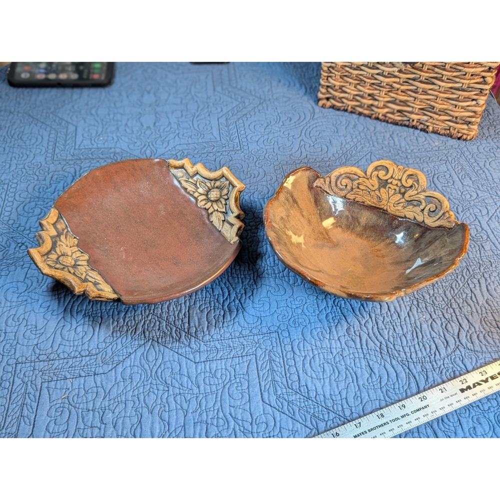 Artisan Studio Art Pottery Bowls Set – Signed Hand Thrown Stoneware Lot Vintage